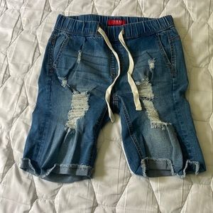 Guess Jean Bermuda Shorts Distressed/With Holes
